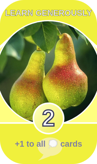 pair of pears with dewdrops